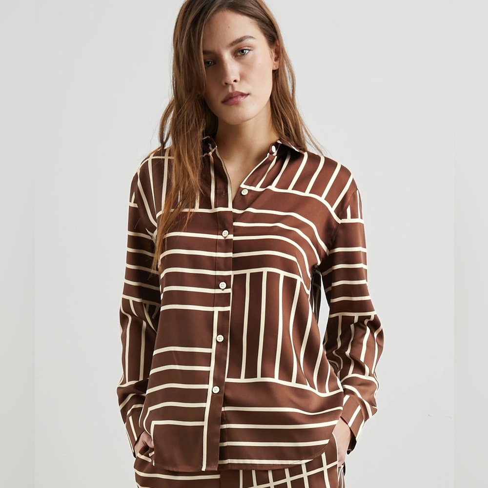 Rails Elias Shirt - Brown Line Art